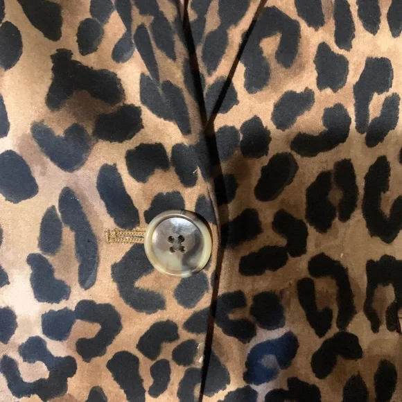 Jones New York Signature Stretch Black/Tan Leopard Lined Blazer sz 10 - Picture 6 of 7